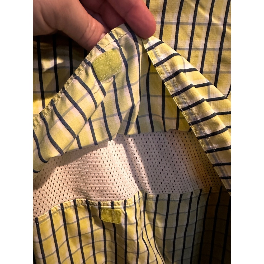 Gander Mountain Guide Series Mens Yellow Plaid Long Sleeve Fishing Shirt Medium - Picture 4 of 5